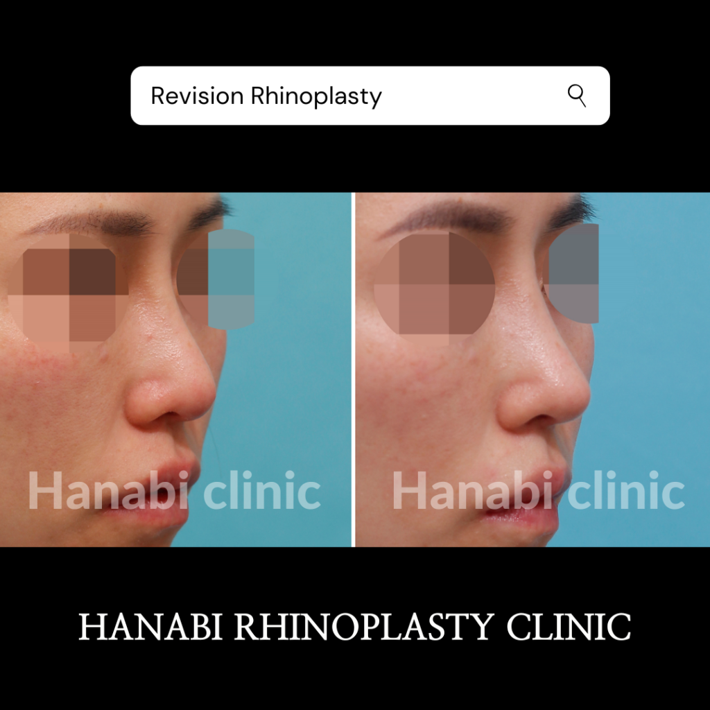 Rib cartilage rhinoplasty before & after HANABI RHINOPLASTY CLINIC